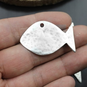 5 Fish Pendant, Silver Fish Charms, Charms for Earrings, Fish Pendants Necklace Jewellery Making Supplies, ZM839as