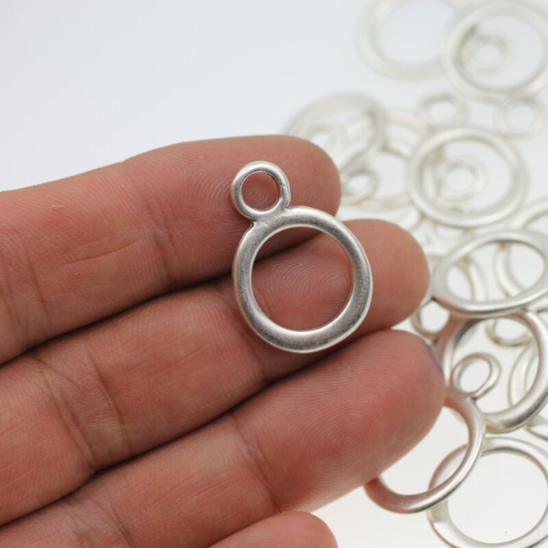 10 Silver O Charms, Silver Ring Charms, Sterling Silver