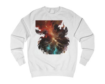 Sudadera de cuello redondo con estampado abstracto de galaxia cósmica