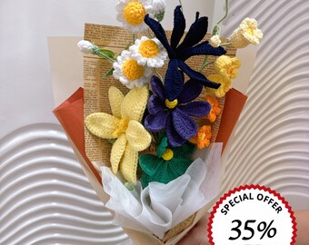 100% Handmade Crochet Flowers anniversary birthday, girlfriend, wife, wedding, Crochet, Mom, for her, Tulip, Valentines Day, Crochet Bouquet