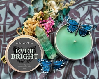 EVER BRIGHT - Eucalyptus Spearmint, Dry Gin, Cypress | 8oz Soy Candles | Moody Candles | Witchy Candles | Bookish Candles | Candle Gifts