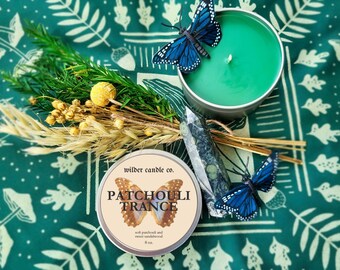 PATCHOULI TRANCE - Sweet Patchouli, Sandalwood, and Chai | Moody Candles | 8oz Soy Candles | Witchy Candles | Bookish Candles | Candle Gifts