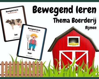 Bewegend leren met rijmen Boerderij - Interactief educatief thema voor kleuters - Kleuterklas Boerderij activiteit