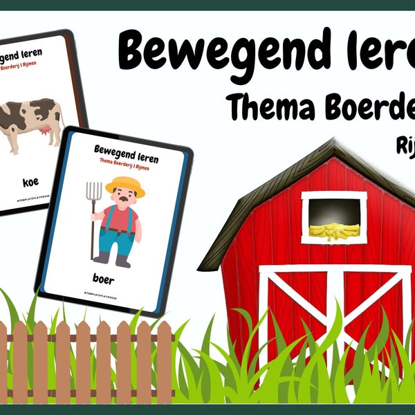 Bewegend leren Thema Boerderij - Interactief educatief thema voor kleuters - Kleuterklas Boerderij activiteit