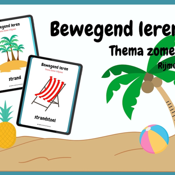 Bewegend leren Thema Zomer - Interactief educatief thema voor kleuters - Kleuterklas Zomer activiteit