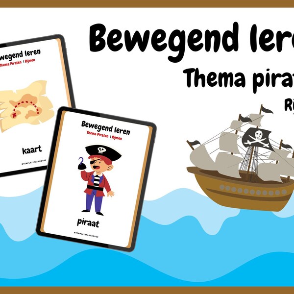 Bewegend leren Thema Piraten - Interactief educatief thema voor kleuters - Kleuterklas Piraten activiteit