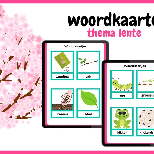 Lente Woordkaarten - Leuk en Leerzaam voor Kinderen