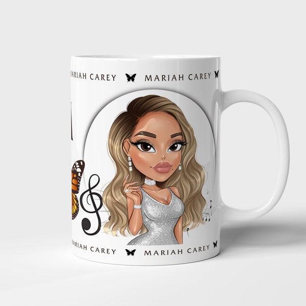 Taza Mariah Carey de 11 oz con ilustración personalizada, regalo perfecto para un cordero, lambily, MC