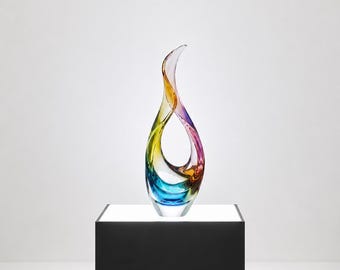 Pedestal de exhibición iluminado con tapa de cristal – Soporte para escultura de MDF a medida, pedestal de galería moderno, columna para exposiciones y exhibición de arte.