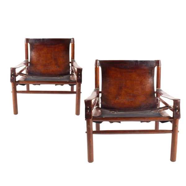 Vintage Safari Armchairs with Buffalo Leather, 1970s design, Mid-century Modern Furniture, Scandinavian Design Chairs