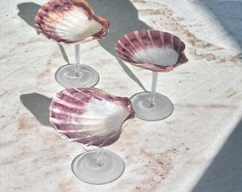 shell cocktail glasses, Handmade Shell Cups, Unusual Shell Cups, Shell Trinket Cup, Appetizer Cups, Shell cocktail cups, mini shell glasses