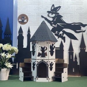Large Wizard Rabbit Castle: Medieval Bunny House, Magical Nest