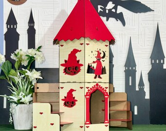 Castillo Mágico para Gatos Arce Rojo Diseño Exclusivo Casa Mágica para Gatos