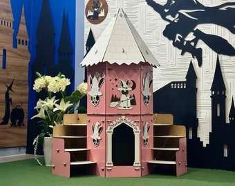 Magical Mediavel Bunny Castle Pink White. Exlusive Design Magic Bunny Castle.