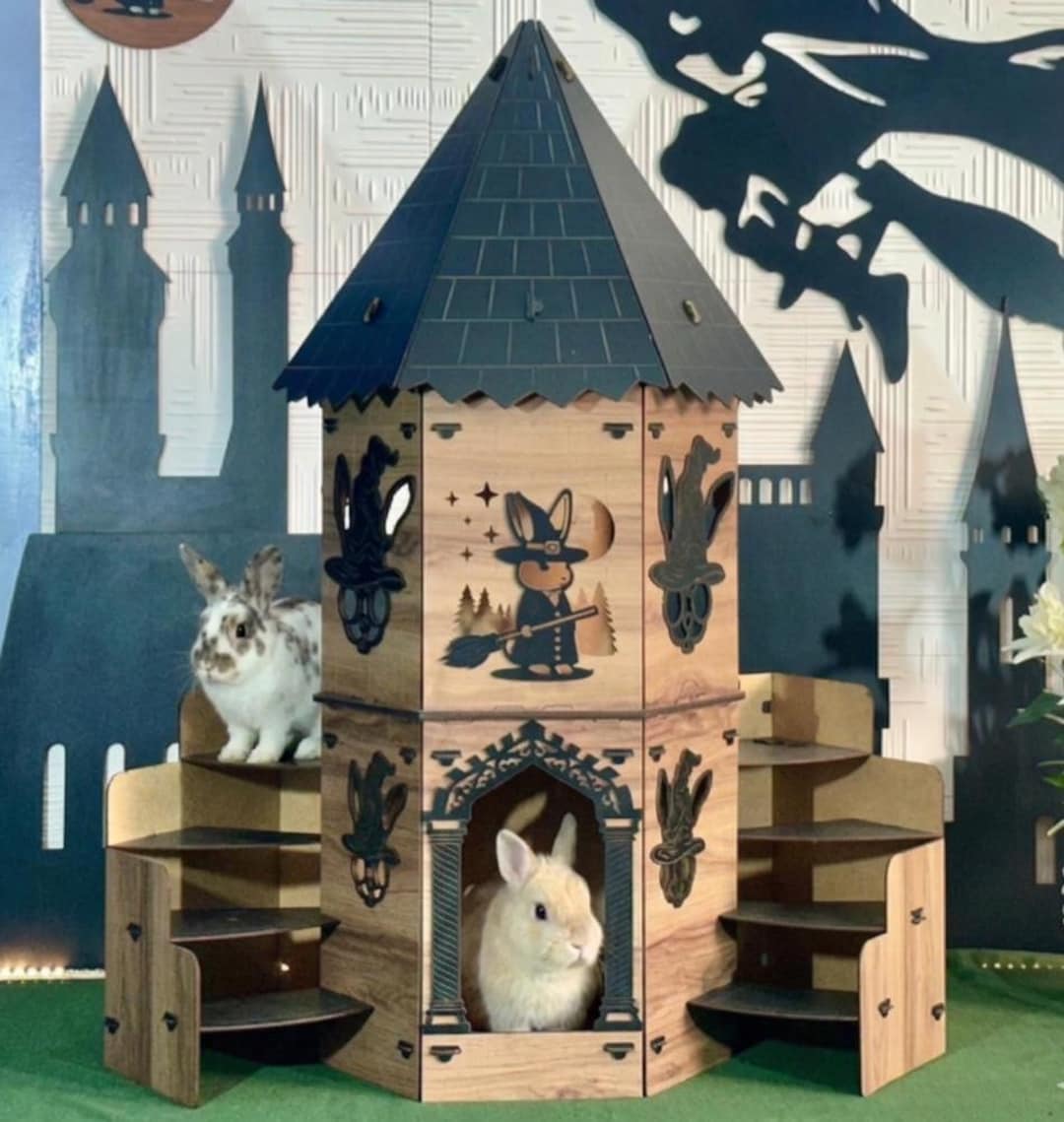 Enchanted Wizard Rabbit Tower, Gothic Bunny Castle Hideaway, Medieval ...