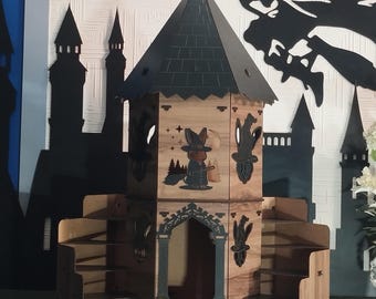 Enchanted Wizard Rabbit Tower: Gothic Bunny Castle Hideaway - Oak & Black