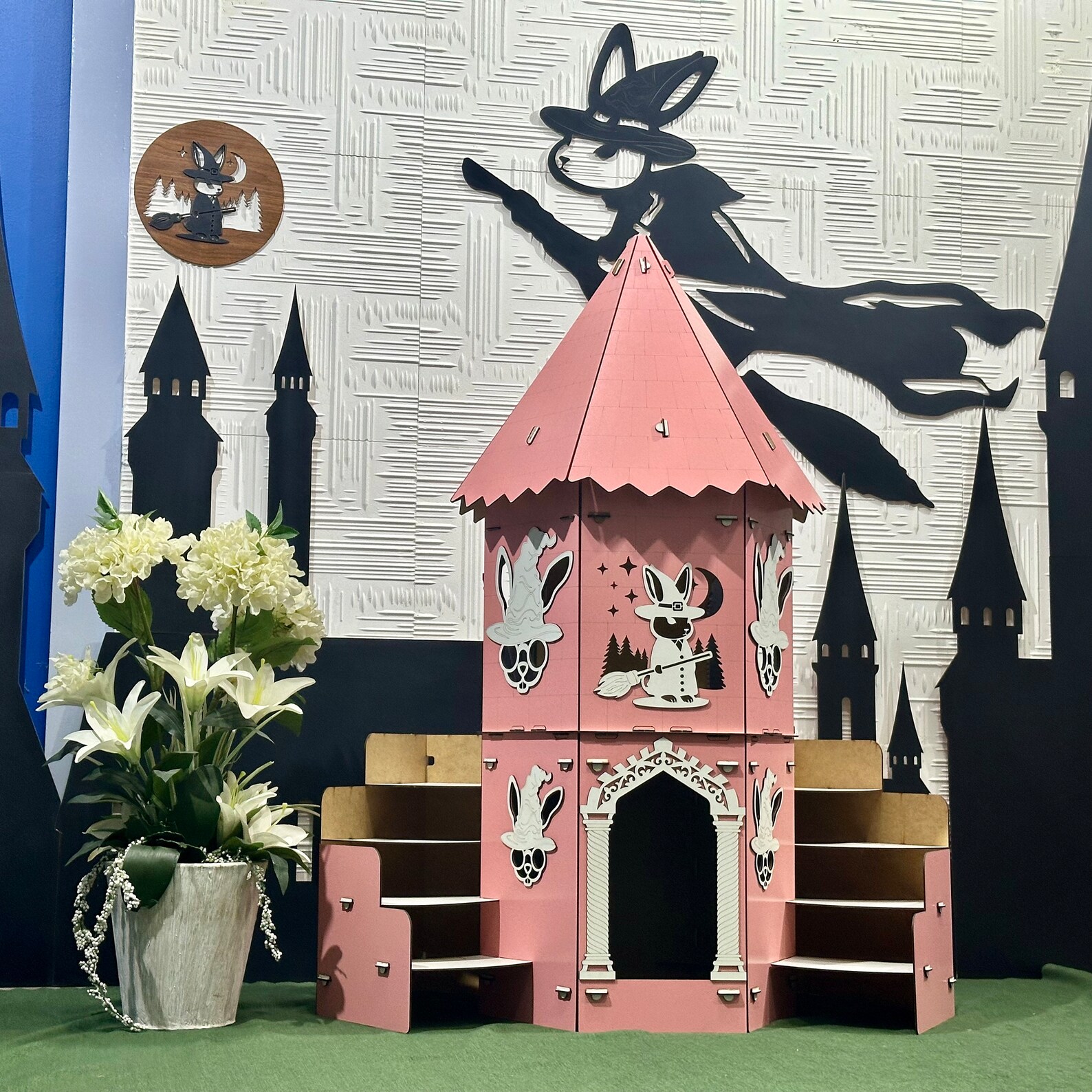 Stacked Rabbit Tower Enchanted Wizard Rabbit Tower, Gothic Bunny Castle Hideaway, Medieval ...
