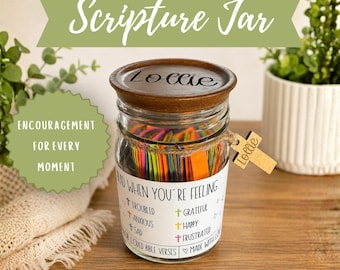 Bible Verse Jar, Christian Scripture Jar, Read Me When Jar, Prayer Encouragement Gift, Faith Affirmation Jar, Christian Gift Idea, Scripture