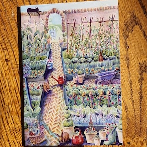 Carte vierge pour les amateurs de jardinage et de potager. La carte de voeux Jardin clos. Patch végétalien. Jardin potager.