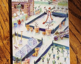 Potager d'hiver. carte de voeux/carte de Noël, vierge.