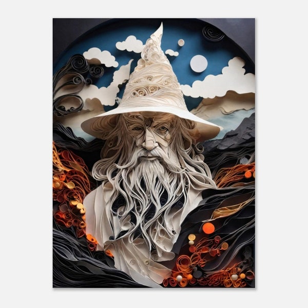 Paper Quilling Wall Art Print - Gandalf the Grey s from The Lord of the Rings