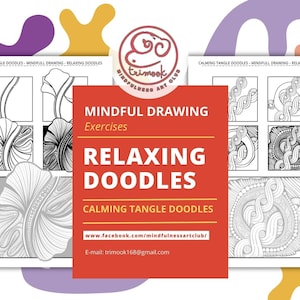Relaxing zentangle doodle for tracing, mindfulness art, Zentangle, doodle, Zentangle worksheets, Printable worksheets,Digital Download