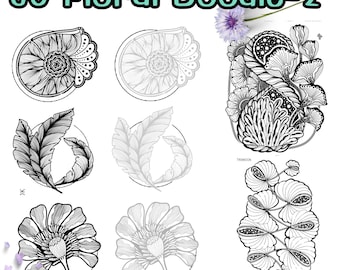 Floral Zentangle druckbares Arbeitsblatt Band 2, Anfänger Doodle Art PDF, digitaler Download