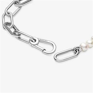 Bracciale Pandora Moments con perle, bracciale con ciondolo minimalista in argento sterling S925 per tutti i giorni, compatibile con il ciondolo di Pandora, regalo per lei immagine 4