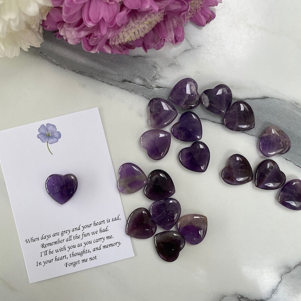 Amethyst Pocket Heart, Pocket Heart, Worry Stone, Pocket Hug, Pick Me Up Gift, Thinking of You, Missing You Gift, Anxiety Gift