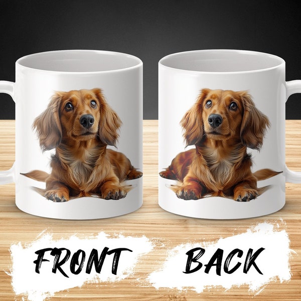 Adorable Golden Dachshund Dog Mug, Perfect Gift for Animal Lovers, Cute Pet Coffee Cup