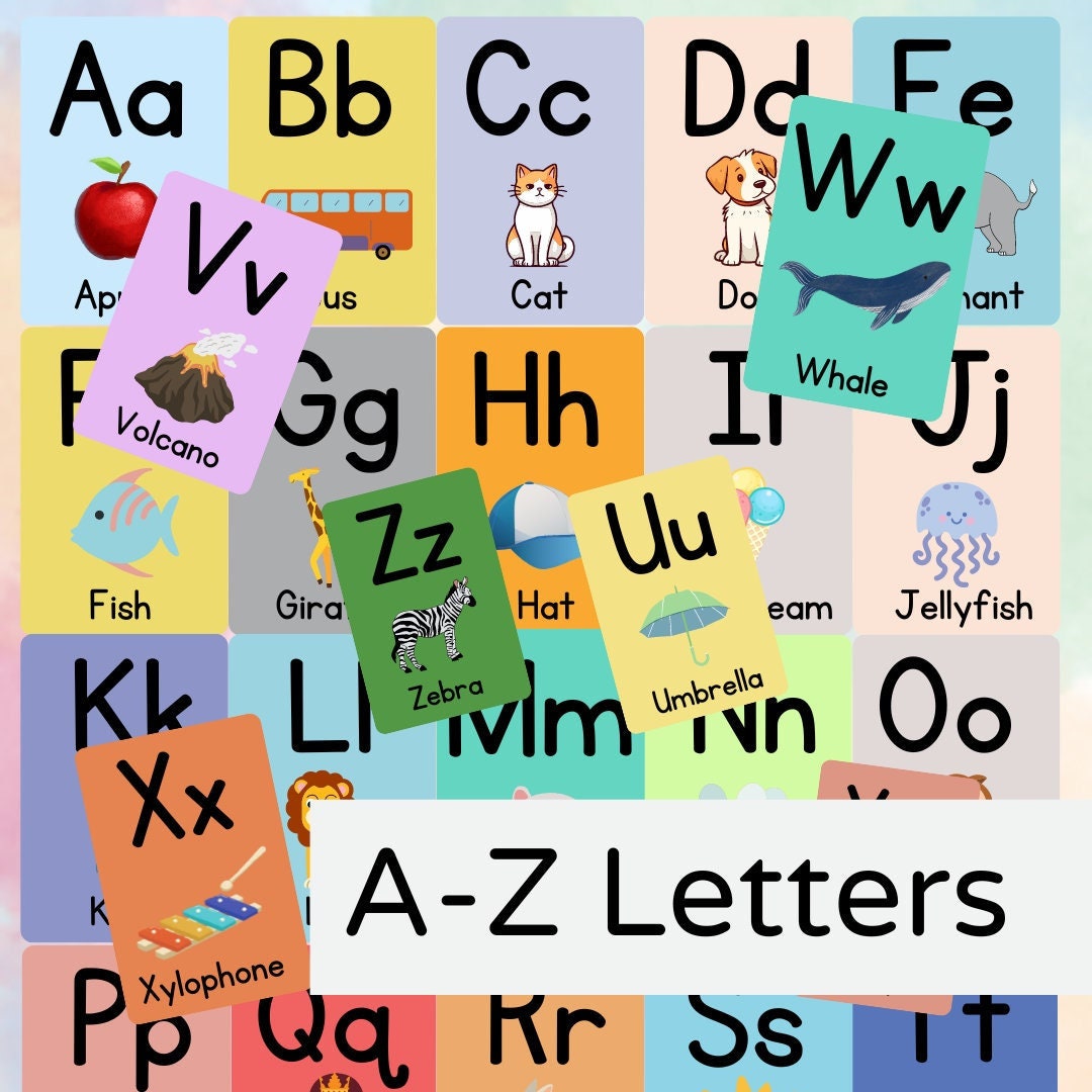 Printable A-Z Flashcards Learning Resource Colourful Flashcards ...