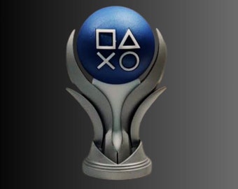 Trofeo fisico di platino PlayStation 5 (miglior materiale - resina 3D 8K) (aerografato - acrilici Vallejo - verniciato)