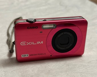 Y2K Casio Exilim EX-Z90 Fotocamera digitale rosa Sensore CCD 12,1 MP - testato