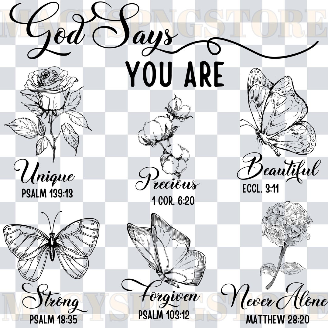 God Says You Are SVG PNG: Floral Butterfly Design (digital Download ...