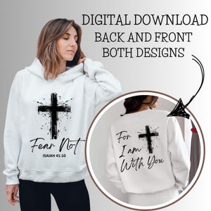 Fear Not Isaiah 41:10 Design, Bible Verse PNG, Christian Cross Faith SVG, Religious Quote Sublimation, Christianity Bible PNG