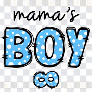 Mama&#39;s Boy PNG SVG, Mother Son Design (Digital Download)