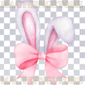 Bunny Ears PNG, Coquette Bow Bunny Ears, Easter Coquette Bow, Happy Easter SVG, Coquette Easter, Cute Bunny