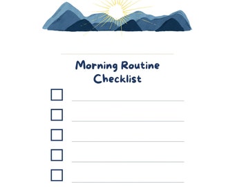 Printable Morning Routine Checklist Blues