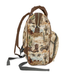 Western Chic Printed Diaper Bag: Stylish & Functional Baby Essentials Organizer image 5