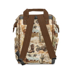 Western Chic Printed Diaper Bag: Stylish & Functional Baby Essentials Organizer image 3