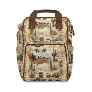 Western Chic Printed Diaper Bag: Stylish & Functional Baby Essentials Organizer image 2