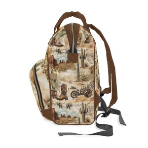 Western Chic Printed Diaper Bag: Stylish & Functional Baby Essentials Organizer image 4