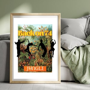 Póster de música semibrillante premium con diseño original de la canción Jungle 'Back on 74'