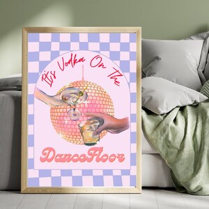 Cóctel divertido palabra arte enmarcado pared impresión home bar vodka impresión regalo para su cocina disco pared arte alcohol arte impresión borracho regalo para cumpleaños