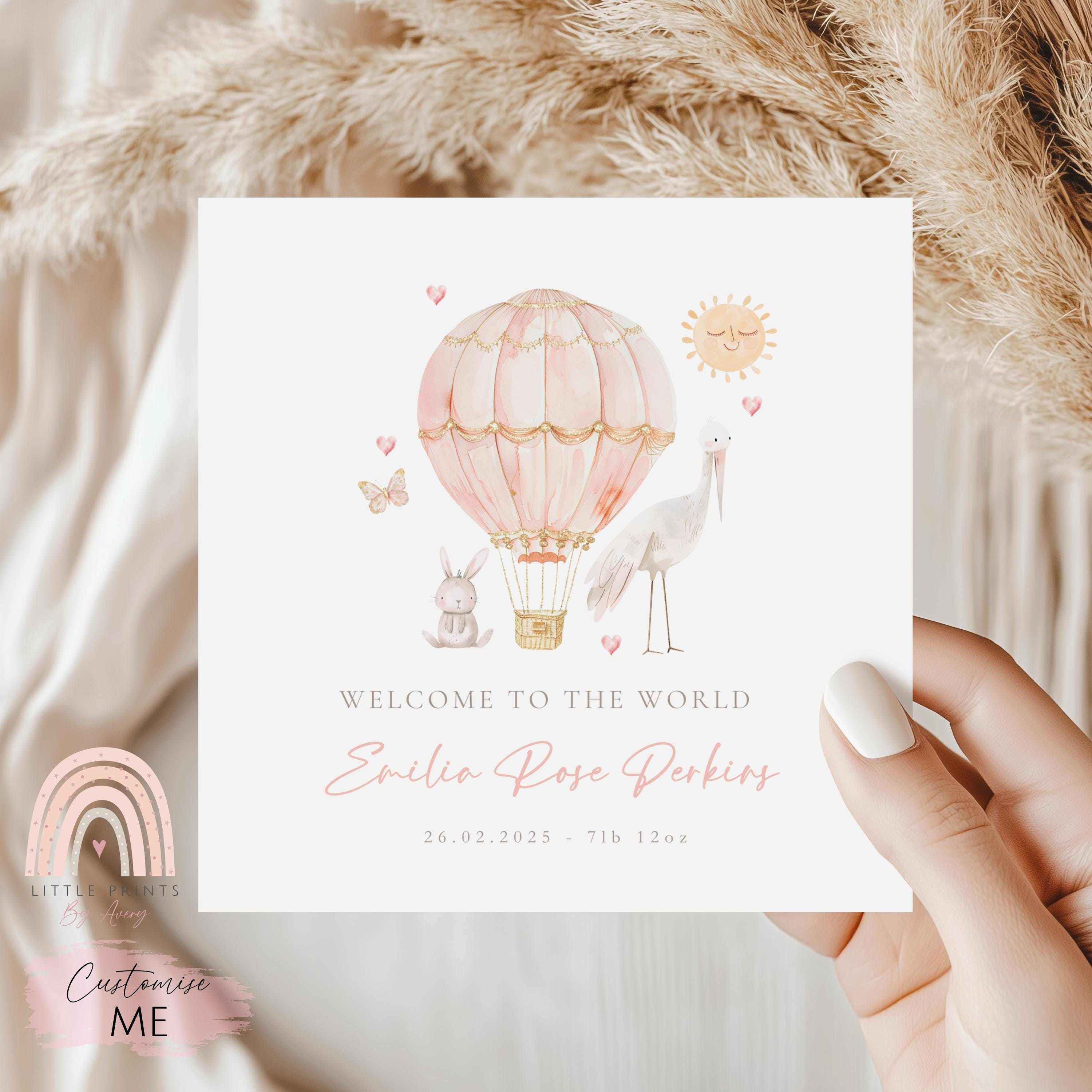 Personalised New Baby Girl Card Welcome To The World Card Special Personalised New Baby Girl Card Welcome To The World Card Special