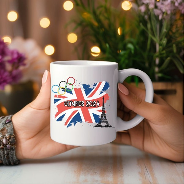 Paris summer olympics mug 2024 paris sport lovers mug gift for dad British flag olympic mug athlete lovers gift for friend eiffel tower mug