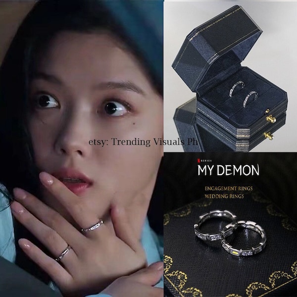 My Demon Ring Kdrama Couple Rings with free My Demon Cross Tattoo