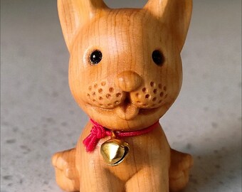 Corgi dog statue decoration pet beauty desktop toys carved with cypress trees carved