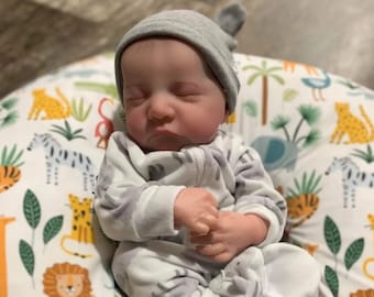 Bebé Reborn De 19 Pulgadas, Cuerpo De Tela De Vinilo De Silicona Suave Realista para Recién Nacido, Muñeca Realista Hecha A Mano, Regalo para Bebé