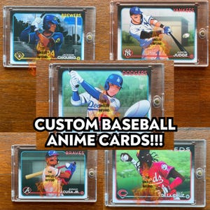 Benutzerdefinierte Baseball Athleten Anime Karten | Vintage klassische, moderne Sammelkarten | Physische Sport Sammlerstücke Limitierte Geschenke Kunstdrucke